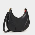 Black Quilted Half Moon Hobo Handbag