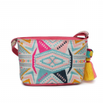Women Geometric Printed Crossbody Cotton Sling Bag